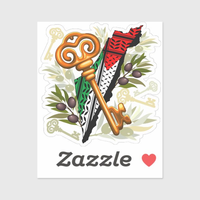 Sticker Symbole clé palestinien du droit au retour (Feuille)