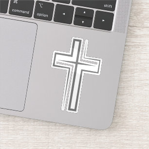 Sticker Symbole croix gris inspiré de la foi