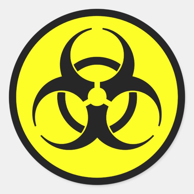Sticker Symbole de Biodanger Jaune et Noir (Devant)