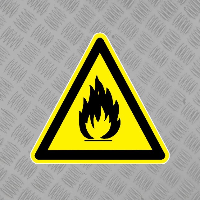 Sticker Symbole de danger des matières inflammables Étique (Créateur téléchargé)