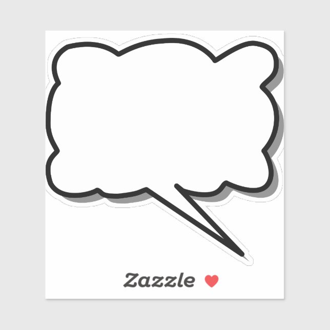 Sticker symbole de la bulle vocale-nuage-flèche (Feuille)
