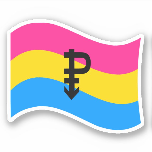 Sticker Symbole de la fierté Pansexuel drapeau ondulé (Devant)
