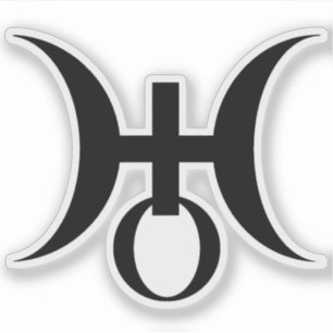 Sticker Symbole de la planète Uranus (noir)