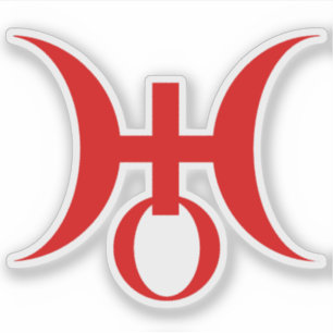 Sticker Symbole de la planète Uranus (rouge)