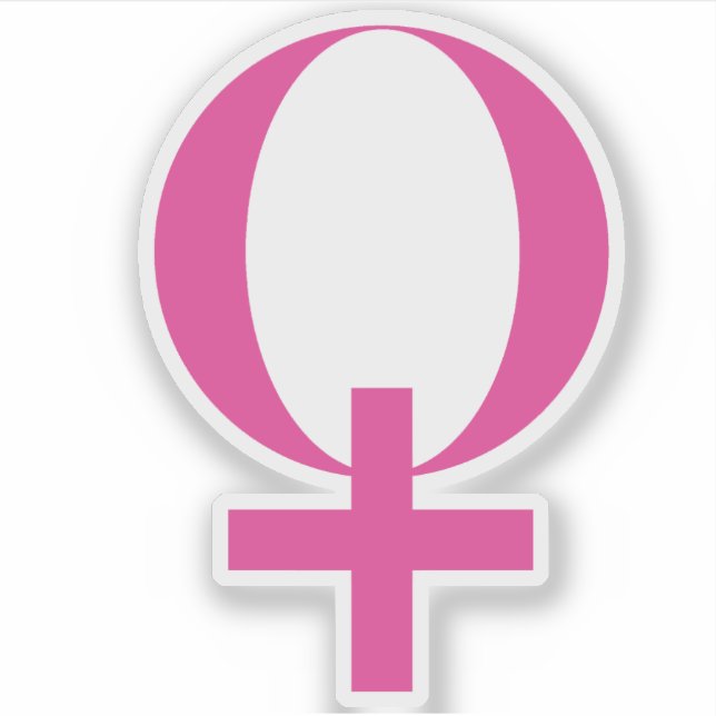 Sticker Symbole de la planète Vénus (rose) (Devant)