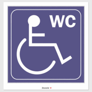 Sticker Symbole de l'autocollant WC Toilet Handicap
