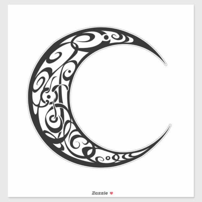 Sticker Symbole de lune tribale personnalisée (Feuille)