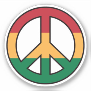 Sticker Symbole de paix aux couleurs de rasta