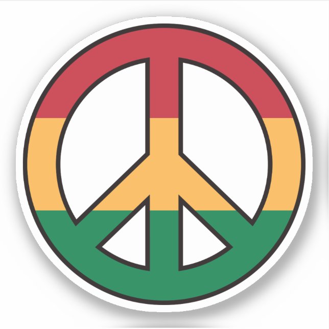 Sticker Symbole de paix avec des couleurs rasta (Devant)
