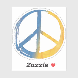 Sticker SYMBOLE DE PAIX Bleu jaune Ukraine anti-guerre
