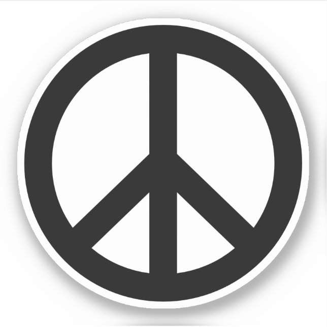 Sticker Symbole de paix couleur noir ou personnalisé (Devant)