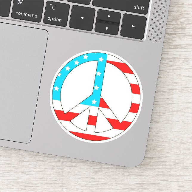 Sticker Symbole de paix du drapeau américain (Détail)