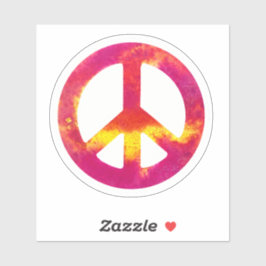 Sticker SYMBOLE DE PAIX EN encre rose