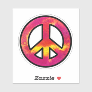 Sticker SYMBOLE DE PAIX EN encre rose
