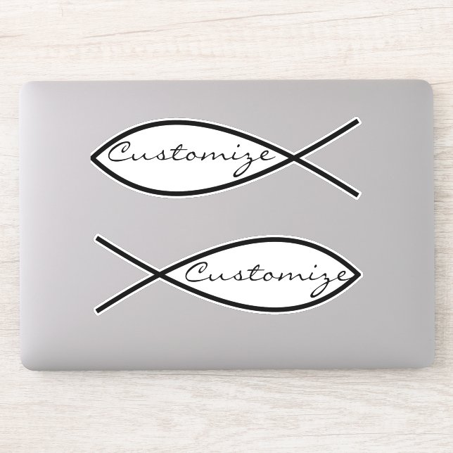 Sticker Symbole de poisson chrétien Ichthys Thunder_Cove (Ordinateur)