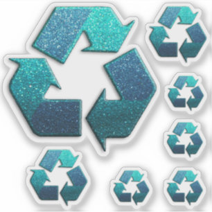 Sticker Symbole de recyclage de la Parties scintillant ble