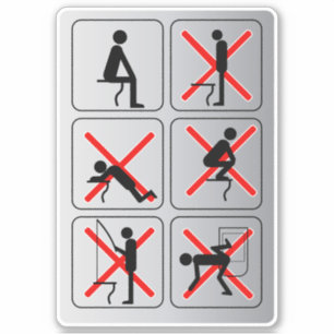 Sticker Symbole de toilettes amusant
