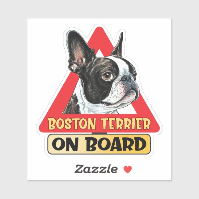 Sticker Symbole de trafic de chien américain Boston Terrie (Feuille)