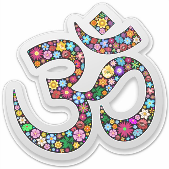 Sticker SYMBOLE DE Yoga Floral Namaste (Devant)