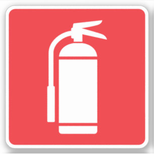 Sticker Symbole d'extincteur, blanc sur le rouge