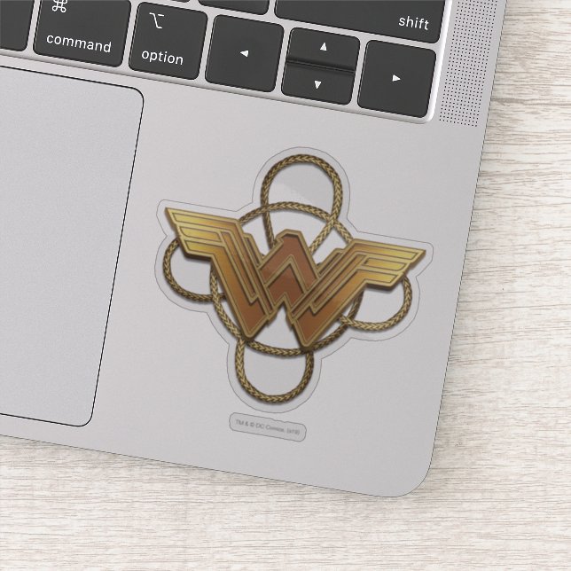 Sticker Symbole d'or Wonder Woman sur Lasso (Détail)