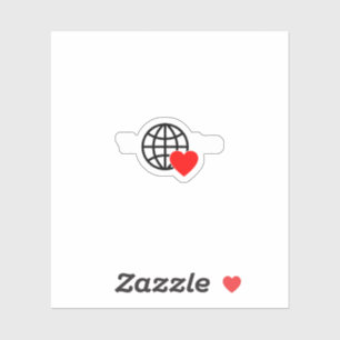 Sticker Symbole du coeur rouge créé avec des lignes lisses