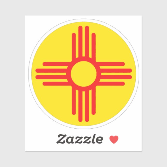 Sticker Symbole du soleil Zia du Nouveau-Mexique (Feuille)