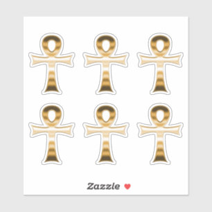 Sticker Symbole égyptien Ankh Faux Argent Metallic Set de