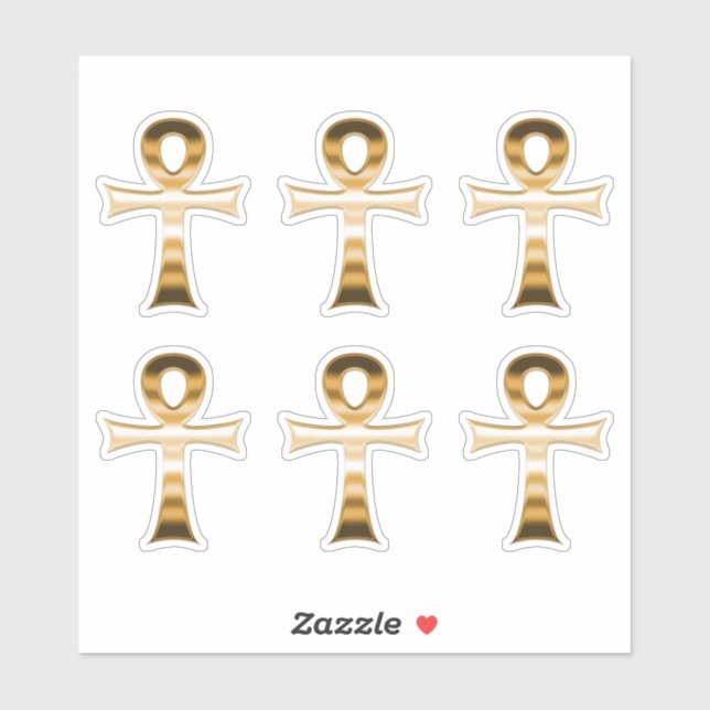 Sticker Symbole égyptien Ankh Faux Argent Metallic Set de  (Feuille)