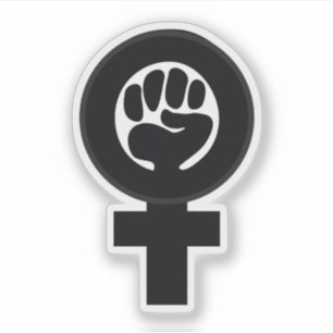 Sticker Symbole féminin rétro avec poing