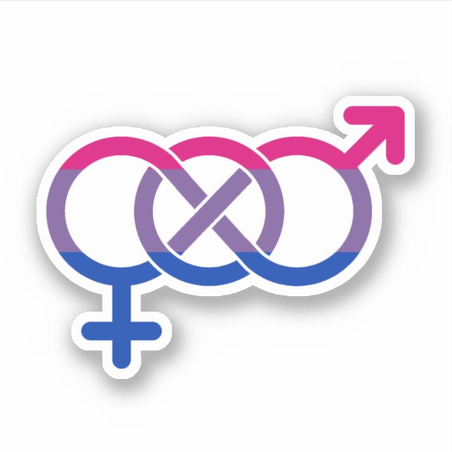 Sticker Symbole genre de bisexualité (Devant)