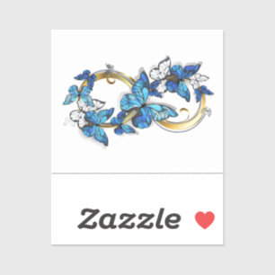 Sticker Symbole infini de papillons Morpho bleus