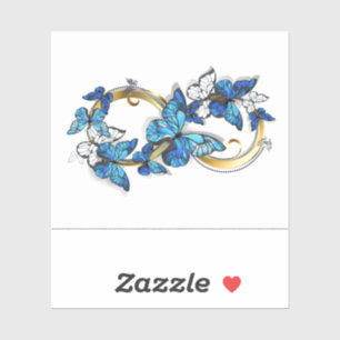 Sticker Symbole Infini de Papillons Morpho Bleus