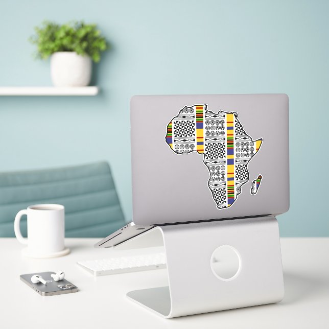 Sticker SYMBOLE Kente Adinkra D'Afrique Vinyle Coupé Perso (Ordinateur portable sur le bureau)
