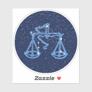 Sticker Symbole Libra Constellation et Zodiac avec étoile