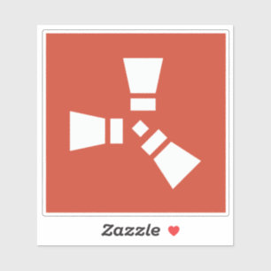Sticker Symbole POUSSIÈRE BLANC en rouge