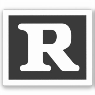 Sticker Symbole restreint R noté amusant