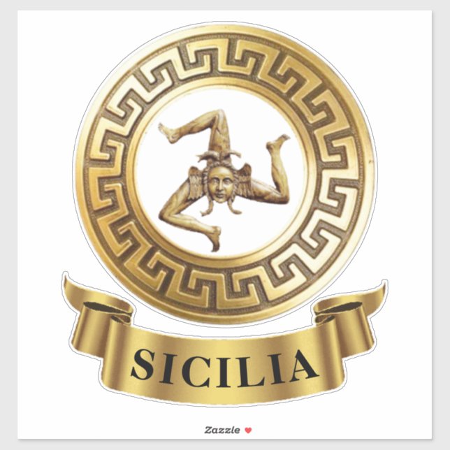 Sticker SYMBOLE Sicile Trinacria Sicile (Feuille)