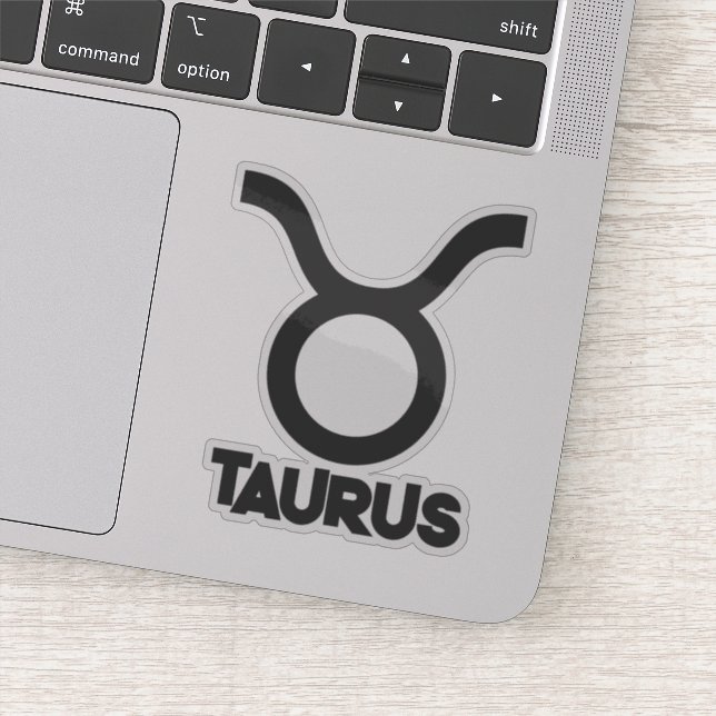 Sticker Symbole Taurus Bold Zodiac Horoscope Texte personn (Détail)