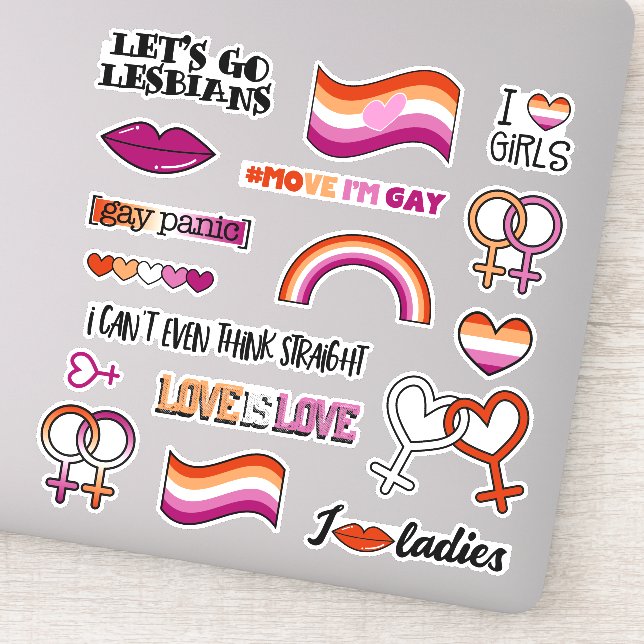 Sticker Symbole vénus du drapeau lesbien (Détail)