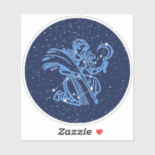 Sticker Symbole Virgo Constellation et Zodiac avec étoiles