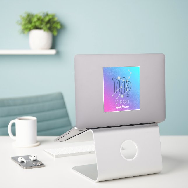 Sticker Symbole Virgo Zodiac Star Horoscope Constellation (Ordinateur portable sur le bureau)