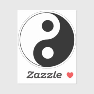 Sticker Symbole Yin et Yang blanc et noir