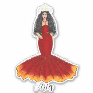 Sticker SYMBOLE Zodiac Aries Goddess Ram