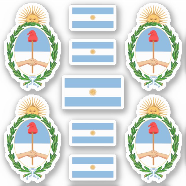 Sticker Symboles de l'Etat argentin / blason et drapeau (Devant)
