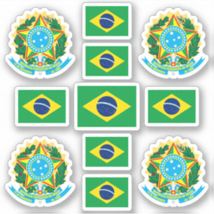 Sticker Symboles de l'État brésilien / blason et drapeau