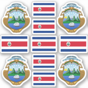 Sticker Symboles de l'État du Costa Rica / blason et drap