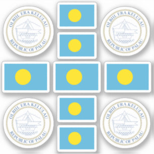 Sticker symboles de l'état paluan / armoiries et drapeau s