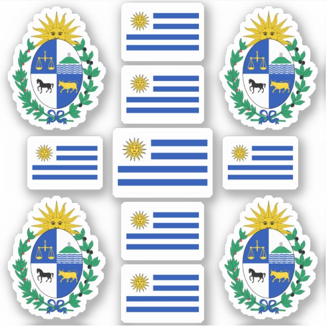 Sticker Symboles de l'État uruguayen / blason et drapeau (Devant)