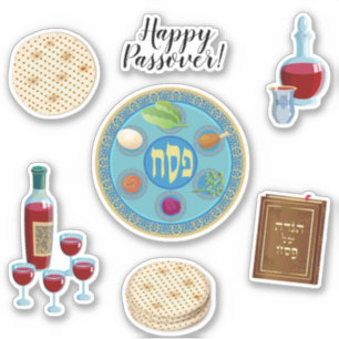 Sticker Symboles heureux de Pesach Seder de ressort de